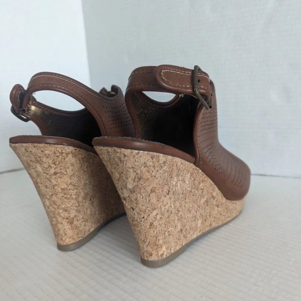 Sociology Shoes | Sociology Cork Wedge Open Toe Coffee Size 8 MSRP $120 - Picture 2 of 2